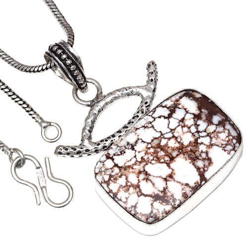 Collier cheval sauvage - , jaspe