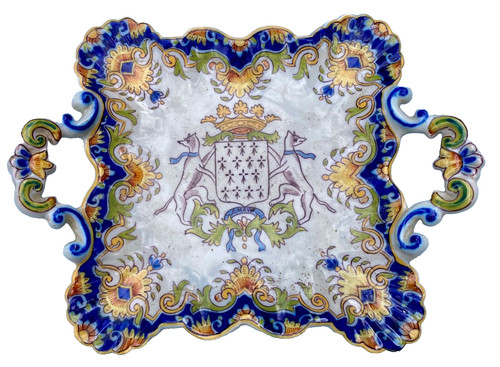 Plat rocaille armoiries - plat, des