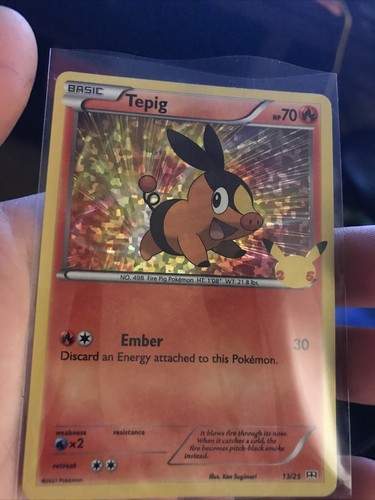 Pokemon tepig holo 25th - pokemon,