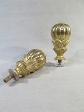 ANCIENNE PAIRE D'EMBRASSES EN BOIS SCULPTE DORE GRENANDE EPOQUE LOUIS PHILIPPE 