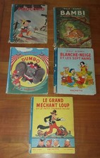 RARE lot de 4 livres Walt Disney complet des années 1930-1940, éditions Hachette