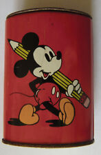 Petite tirelire en tôle Mickey portant crayon Walt Disney productions