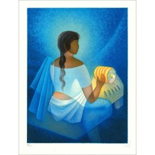 TOFFOLI Louis - Lithographie originale "Le Fuseau" 65x50cm - 1986