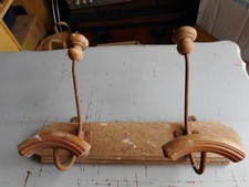 Porte manteau ancien bois et métal 2 patères Décoration Vintage bonne etat
