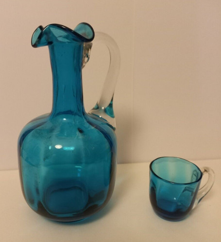 Carafe verre bleu - carafe, en
