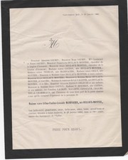 1882 Faire-part décès Mme MANIFACIER née DUCLAUX-MONTEIL - Saint-Ambroix - Gard