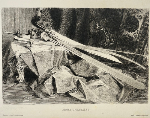 Armes orientales gravure eau - orientales,