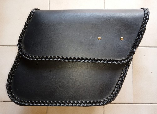 Sacoches moto cuir noir - cuir, noir.