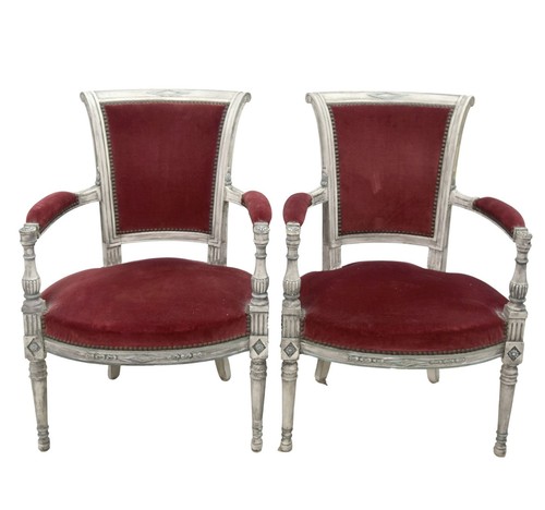 Fauteuil louis xvi velours - louis,