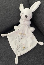2476?Doudou Lapin Mouchoir Blanc Good Night Sweet Lovely Etoiles Or Simba Kiabi