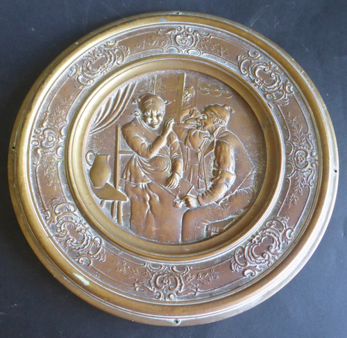 Plat décoratif bronze - décoratif, en