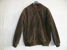 Blouson Homme _  Galeries Lafayette_ Cuir de Vachette _ Vert /Marron _Taille L.