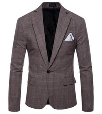 Veste homme motif plaid tartan en coton majoritaire avec une fente au dos