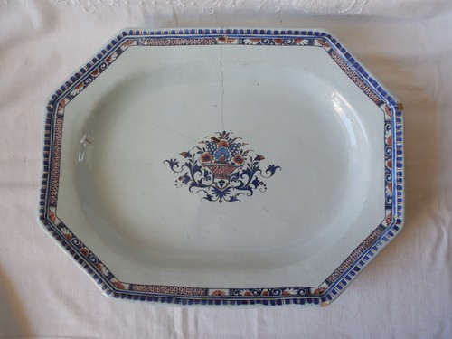 Grand plat faience rouen - plat, de