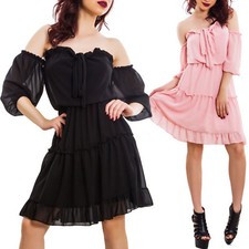 Robe Femme Chiffon Épaules