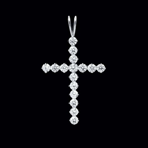 Pendentif croix moissanite - croix, en