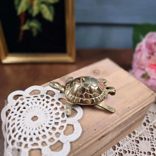 Boîte tortue laiton - boîte, –