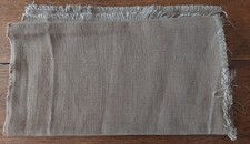 Coupon de tissu vintage lin marron kaki 33 X 130 cm