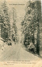 Carte La Vallée des Roches Route de Remiremont au Val d'Ajol Paysage d'hiver