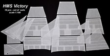 Heller HMS Victory 1:100 - lot de 18 voiles pour maquette cousue sur machine CNC