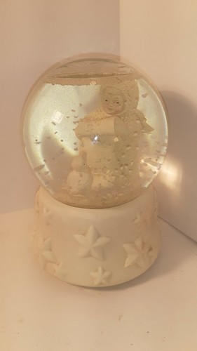 White cermaic snow globe - white,