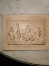Ancien tableau miniature en concretion calcaire sculpté bas relief