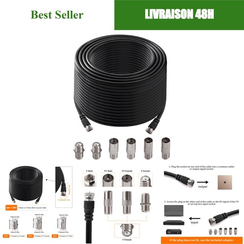 Câble coaxial rg6 15m - rg6,