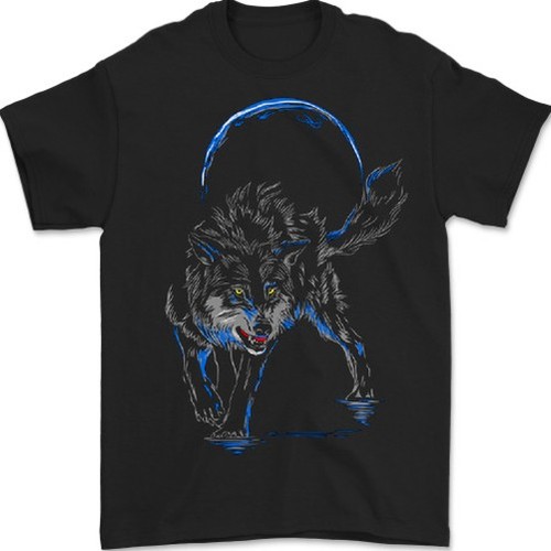 Abstrait loup avec - avec, moon