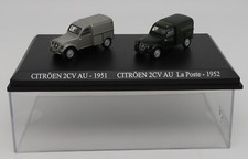 COFFRET ATLAS DUO METAL UH CITROEN 2CV AU 1951 + 2CV AU LA POSTE 1962 HO 1/87