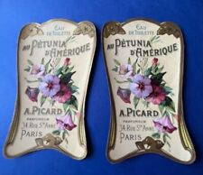 lot 2 ETIQUETTES  PARFUMERIE/ PICARD Paris/ PÉTUNIA D'AMERIQUE     / OLD LABELS