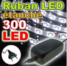 P841W/5# Ruban LED blanc étanche 300LED 5m + alimentation