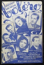 Partition ancienne Années 40 " BOLERO " Georges Guétary...