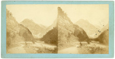 Stereo Suisse ou France, Alpes, Petit chalet d'alpage, glacier au loin, mon