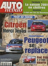 AUTO HEBDO n°1313 24/10/2001 FIAT STILO ABARTH PORSCHE 996 TOUR DE CORSE