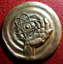 Art Deco association of electric & radio molecule electron & proton rare medal