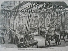Gravure 1865 Manufacture de Machine à Courde de M. Goodwin
