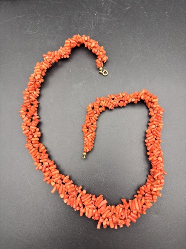 Ancien collier corail rouge - collier,