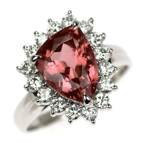 Bague diamant tourmaline rose