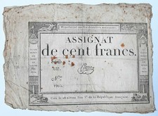 ASSIGNAT CENT 100 FRANCS Pierre Serie 637 NUMISMATIQUE Monnaies REVOLUTION 1795