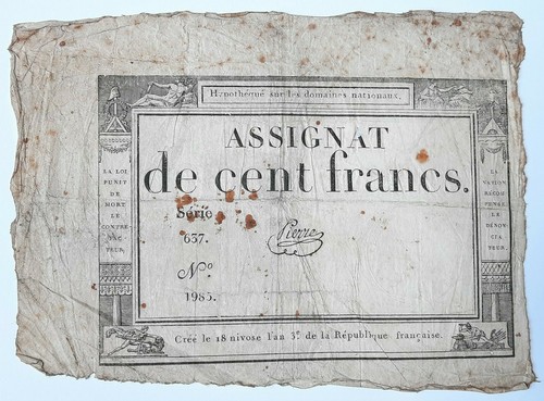 Assignat cent 100 francs - 100,