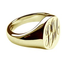 Neuf 9ct or Jaune Monogramme