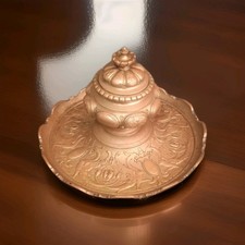 Gros Encrier Bronze XIXe Décor Griffons Et Écussons Napoléon III 