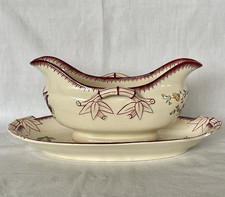 SAUCIERE EN FAIENCE  SARREGUEMINES UC DECORS STRASBOURG