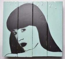 Tableau - Pochoir sur Bois - Senorita Duarte - Visage Femme - Stéphane Masset SM