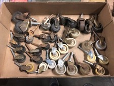 lot of 30+ vintage furniture caster wheels - ALL have plastic wheels - 1 price!!