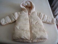 Manteau parka  beige doublé à capuche bébé  18 mois orchestra