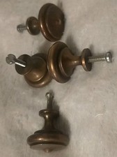 LOT 4 Anciens Boutons Poignées en Bronze Massif de Tiroir Meuble Buffet Commode