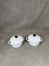 Lot de 2 mini-cocotte blanche Le Creuset en terre cuite Made in France