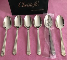 CHRISTOFLE   ARIA  6 Cuillères  A Dessert Entremet 17 Cm -Métal Argenté -TBE .