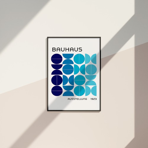 Affiche bauhaus rétro réf - rétro,